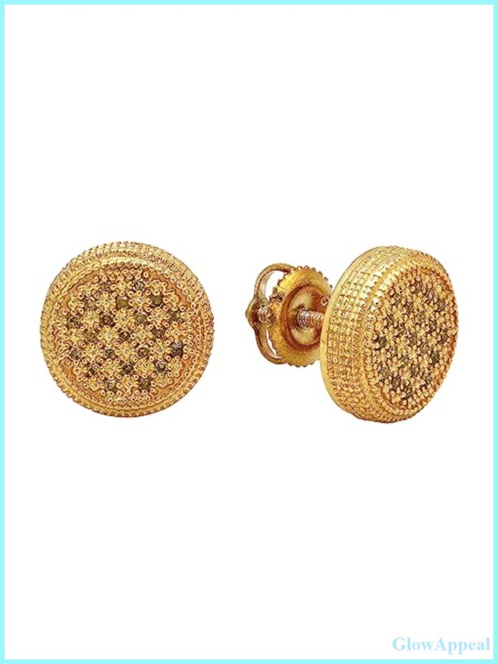 Natural Yellow Diamond Cluster Stud Earrings Yellow Gold Plated Silver Screw